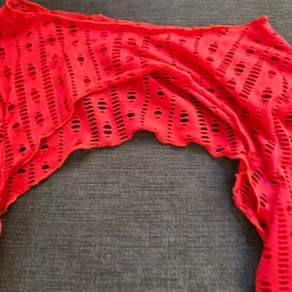 Red Sexy 4 Piece Triangle Bikini Top Thong Bottom Cover Up And Wrap Size Large - Picture 8 of 15